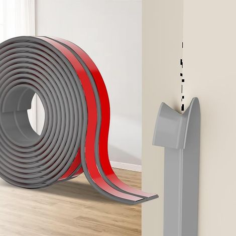 Protection Angle Mur Adhésif, Bandes Corniere en TPE, Plinthe Souple Épaisse en Forme de L Baguette Angle pour Murs, Portes, Cuisine, Fenêtres, Idéal pour Rénovations DIY (Gris, 2cm x 4M) (1/5)