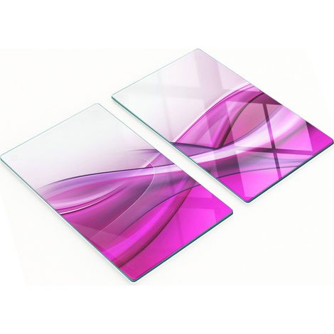 Planches décoratives multifonctionnelles pour cuisine en verre trempé, motif vagues, 2 x 30 x 52 cm (1/5)