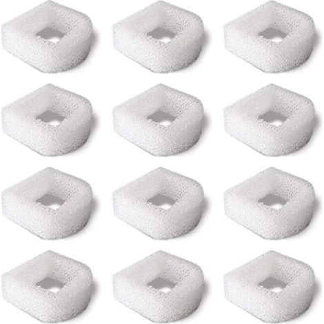 VURAHOME - Filtre en Mousse de Rechange Accessoire (Pack de 12) pour Fontaine à Eau pour Chat Chien Animaux- Compatible avec Fontaines en Céramique et Fontaines Drinkwell 360 en Acier (1/5)