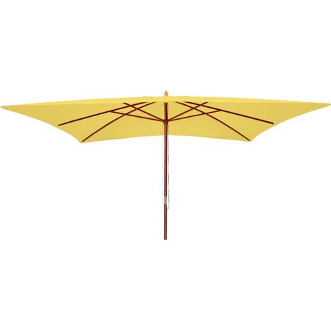 Sonnenschirm Lissabon, Gartenschirm Marktschirm, 3x4m Polyester/Holz 6kg gelb (1/5)