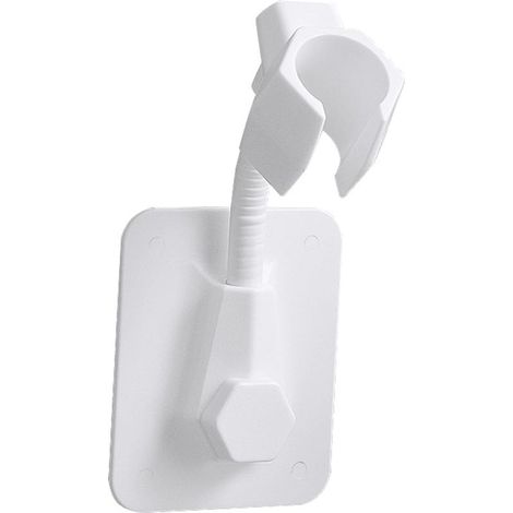 Universal Shower Holder, Wall Mount Shower Head Holder, Adjustable ABS Shower Bracket, No Drilling, Self-Adhesive, Waterproof Swivel Shower Head Holder for Bathtub (White) (1/5)
