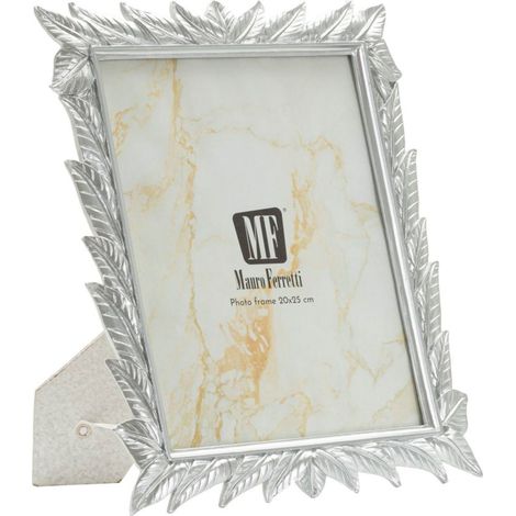Cornice portafoto in resina argento, 27x2x32,3 cm – Leavy Silver (1/5)