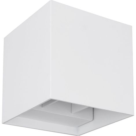 Außenleuchte Wandlampe Wandleuchte LED UP & DOWN Hauswandleuchte, Aluminium weiß Druckguss, 2x 3W 2x 290lm 3000K warmweiß, H 10 cm
