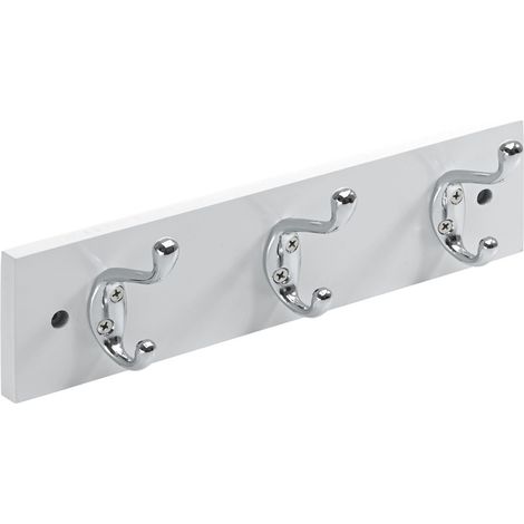 Hettich Garderobenleiste 3 Haken 30,0 x 8,0 x 7,5 cm weiß Möbelbeschläge