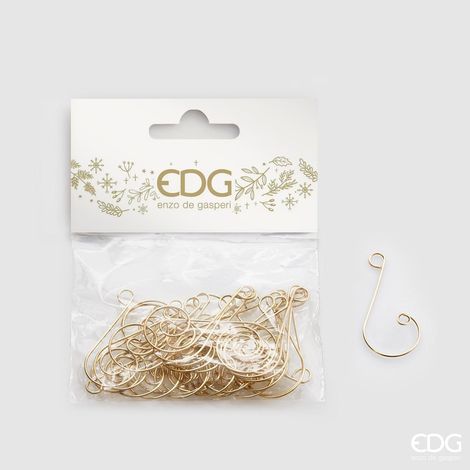 EDG Set 30 Gancio Per Palline Di Natale E Decori Oro