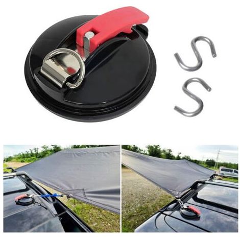 Juego de 2 ventosas multifuncionales para coche, con capacidad máxima de 22 kg, para toldos y fundas de vehículos. (1/4)