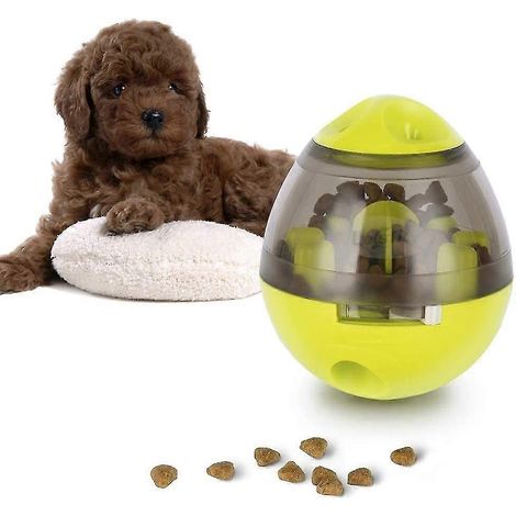 Balle à croquettes pour chien, jouet interactif pour chiens et chats, jouet à mâcher lent pour animaux familiers (1/4)