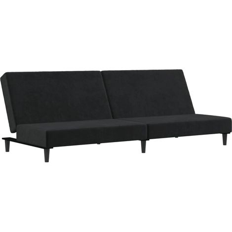 Canapé-lit,Canapé convertible 2 places noir velours CFW27259 (1/5)