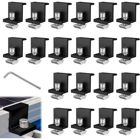 Solar Panel Mounting Kit 20 Pieces Aluminium Photovoltaic Panel Brackets 30 mm Z Solar Panel Mounting Bracket with Nuts and Bolt (1/5)