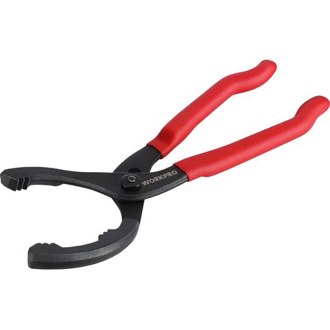 WORKPRO Ölfilterzange 30cm, Verstellbarer Ölfilterschlüssel mit rutschfestem Griff, Ölfilter-Entfernungswerkzeug für Motorräder, Autos, LKWs, von Ø 60mm bis Ø 102mm (1/5)