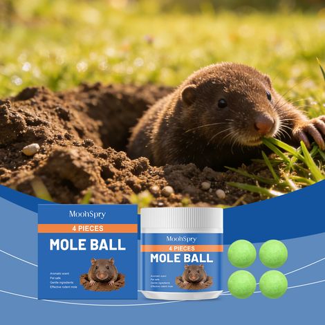 Mole ball, external rodent repellent pellets, scented for daily undisturbed use, portable animal repellent ball -- 4 pieces (1/5)