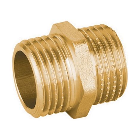NIPPLE DIRITTO MM IN OTTONE GIALLO PESANTE IBP- 2- IBP- pezzi 1