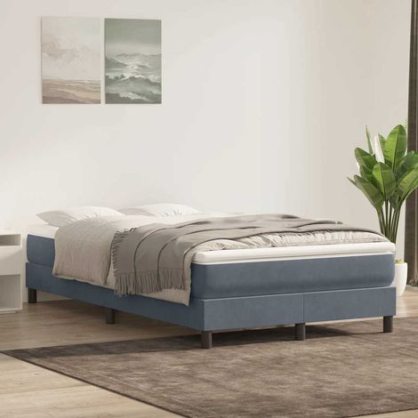 Boxspringbett ohne Matratze Dunkelgrau 120x220 cm Samt