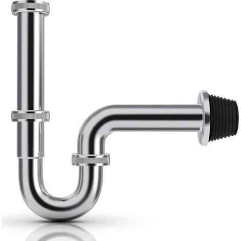 Enowelir Siphon universel en acier inoxydable - Siphon de lavabo - Siphon anti-odeurs - Tube plus 1 1/4" x 32 mm - Bonde de vidange sur mesure - Siphon de tuyau, siphon de lavabo