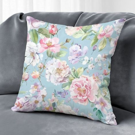 Housse de coussin fleurs décoratives, décoration salon chambre,50×50cm (1/5)