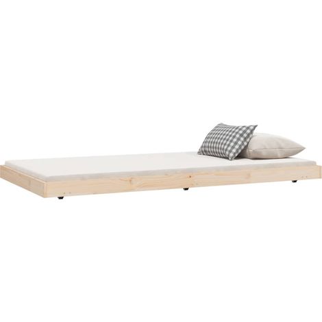 vidaXL Giroletto senza Materasso 100x200 cm in Legno Massello di Pino (1/4)