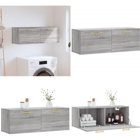 Mobile a Parete Grigio Sonoma 100x36,5x35 cm Legno Multistrato - Mobile a parete - Armadio a parete