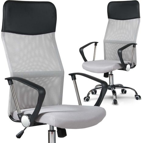 Chaise de bureau en micromesh Sofatel Sydney, gris clair (1/5)
