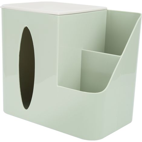 Boîte de rangement multi-grilles pour télécommandes et mouchoirs en papier pour salon (vert) (1/5)