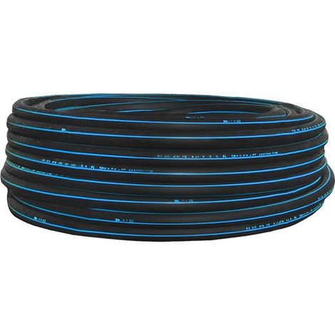Tuyau polyéthylène PEHD bande bleue Ø20 mm – Longueur 25 m – Pression max 10 bars – Qualité alimentaire pour liquides