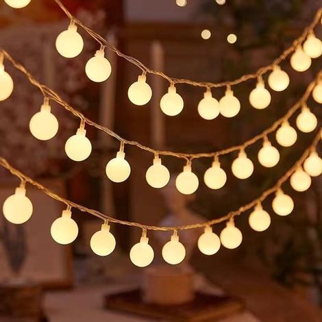 Luces de fiesta con forma de bola, funcionan con pilas, 20 LED, resistentes al agua, aula, habitación de estudiante, camping, boda o Navidad (1/5)