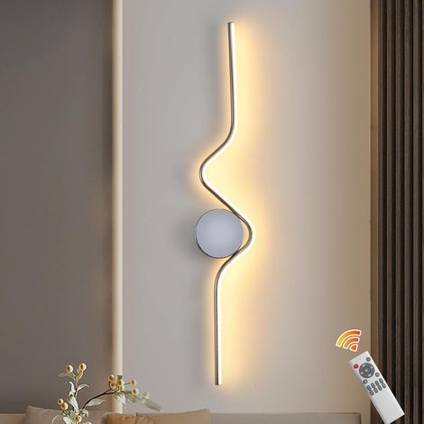 LED Applique Murale intérieur, 20W Lumière Lampe Murale Linéaire, Aluminium Appliques Murales Dimmable pour Chambre, Couloir, Salon, Escalier (1/5)