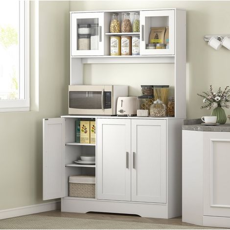 Armario aparador cocina con estantes 108x35x180 cm OKMYHOME (1/5)