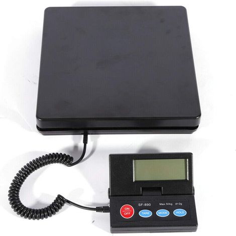 Báscula digital para paquetes, 50 kg/2 g, robusta báscula de plataforma industrial, báscula de cartas con pantalla externa y gran potencia de pesaje (1/5)
