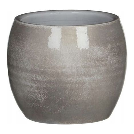Vaso decorativo in ceramica, grigio chiaro, 14x16 cm