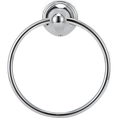 Anneau Porte-Serviettes en Acier Inoxydable, Support Mural de Rétro pour Salle de Bain, Cuisine, Chambre à Coucher (Anneau Porte-Serviettes chromé) (1/5)