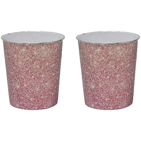 Small Pink Sparkle Waste Paper Bin, Set of 2 (1/4)