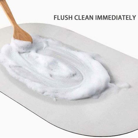 Tapis de Salle de Bain Naturel en diatomée, 40X60cm Tapis de Bain en Terre de diatomée Absorbant l'eau,Tapis de sol de s Étiquette (1/4)