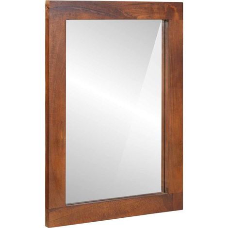 Miroir-Miroir décoratif marron et argenté 50 x 70 cm 406411 (1/5)