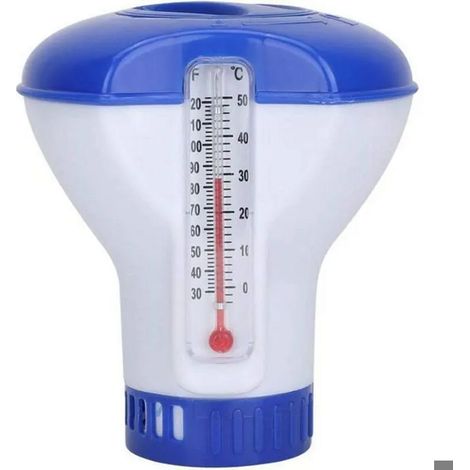 Diffuseur flottant de piscine, diffuseur de chlore de piscine avec thermomètre, diffuseur de chlore automatique (1/5)