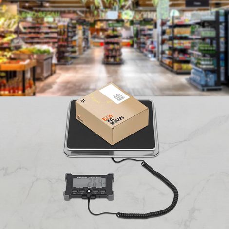 Balance numérique pour colis - Plage de pesée max. 200 kg - Avec câble USB - Précision 50g - Balance industrielle avec 2 modes de puissance - Pour bureaux de poste, entrepôts, usines, supermarchés, bo (1/5)
