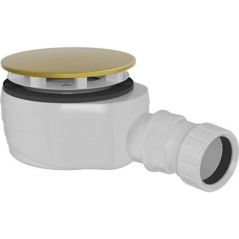 Bonde de receveur de douche, dia. 90 mm, DN40, bas, couvercle doré mat (1/3)