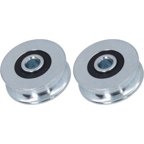 2 poulies de 40 mm de diamètre extérieur et de 8 mm de diamètre central, en acier allié avec roulement à billes-Crezuo (1/4)