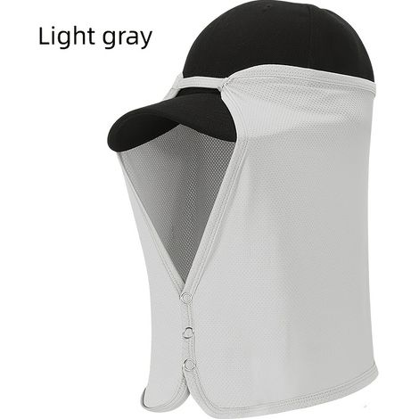 1 masque de randonnée extérieur pour protection solaire, alpinisme, cyclisme, pêche, protection anti-moustiques, chapeau de soleil pour printemps et été avec bord, unisexe, gris clair. (1/5)
