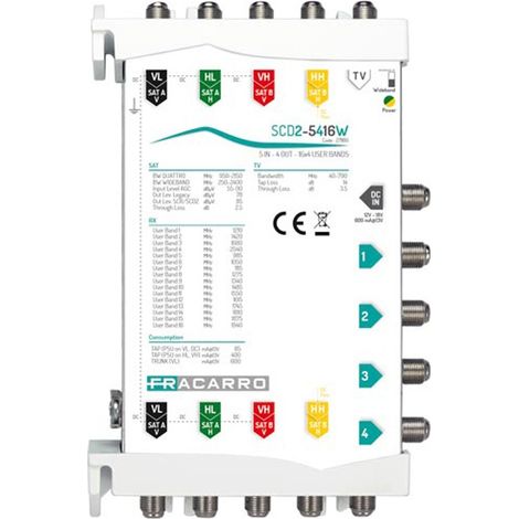 Multiswitch Scd2-5416W 5In Wb 4Out Fvm ( Fracarro Cod. 271180 ) (1/3)