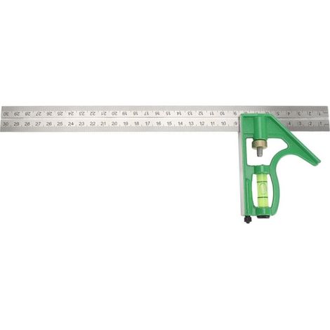 Righello squadra combinato multifunzionale da 300 mm, righello angolare da 45/90 gradi, strumenti di misurazione con livella a bolla (1/4)