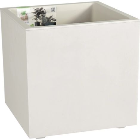 VASO MILLENNIUM CUBO 39 CM PERLA DEROMA GIARDINO PIANTE VASI INTERNO CASA