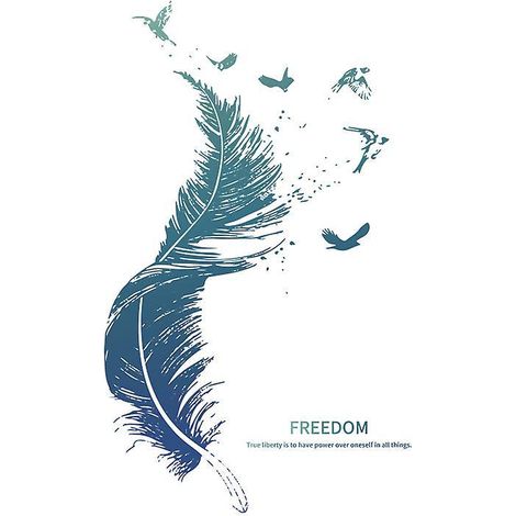 stickers Muraux Plume En Bleu9030 Cm) I Dcoratifs Sticker Mural Oiseaux Poster Moderne I Dco Pour Salon Chambre Cuisine Couloir Meubles Bains Carr (1/5)