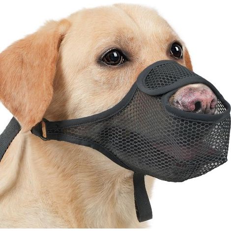 Hundemaulkorb Nylon-Netzmaulkorb Atmungsaktiver und komfortabler Mundschutz Mit verstellbarem Riemen und Frontöffnung Praktisch zum Trinken und (1/5)