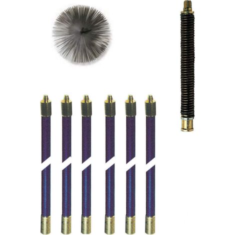 Camino Pulisci Spazzacamino Spazza Pulizia Canna Fumaria Kit Mt 8,60 Scovolo 150
