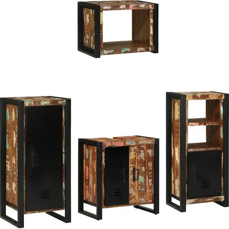 Maison Exclusive - Badezimmermöbel-Set mit Regal 4 pcs Massives u