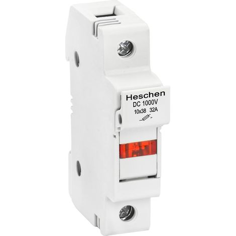 Solar/Photovoltaic Fuse Holder, RT18-32(X), DC1000V 32A, 1 Pole, Blown Fuse Indicator, 35mm DIN Rail Mount, For ST-10PV 10x38mm Fuse (1/5)