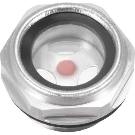 Niveau d᾿Huile Liquide Jauge Voyant d'huile Verre Vue Raccord de Compresseur d᾿Air Bouchon en Alliage d᾿Aluminium à Filetage Mâle 1/2 PT avec Joint Torique (1/5)