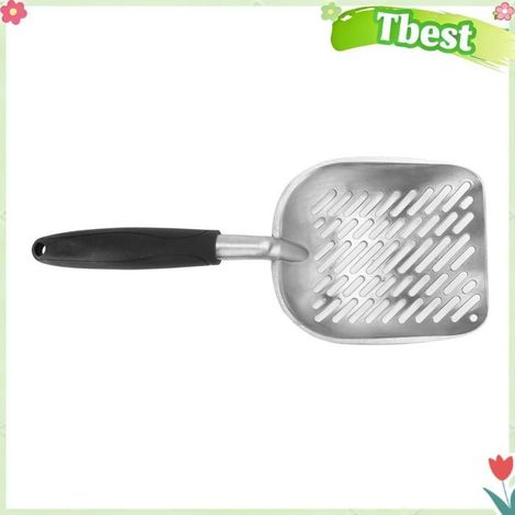 Pelle à litière pour chat - TBEST - Pelle en alliage d'aluminium - Forme angulaire pour coins - Tamisage anti-humidité (1/5)