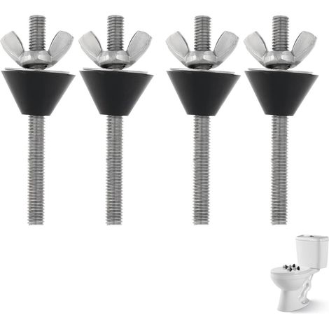 Kit de réparation de charnières pour abattant de WC (lot de 4), M6 x 55 mm, en acier inoxydable (1/5)
