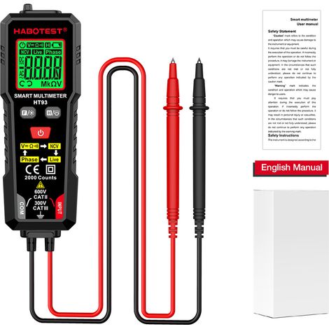 Digitalmultimeter, Automultimeter, intelligente Messung, professionelles Multimeter, elektrischer Tester, Voltmeter, Messung von AC/DC-Spannung, Widerstand, Durchgang und Phasenfolge (1/5)